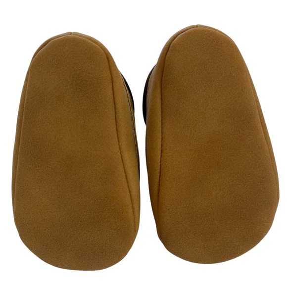 Carter's 0-3M Brown Faux Leather Lace Up Booties for babies - Picture 4 of 4